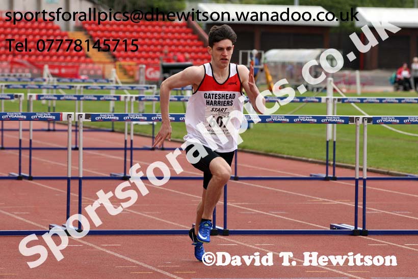 Mens under-20s hurdles, North Eastern Champs, Gateshead Stadium. Photo: David T. Hewitson/Sports for All Pics